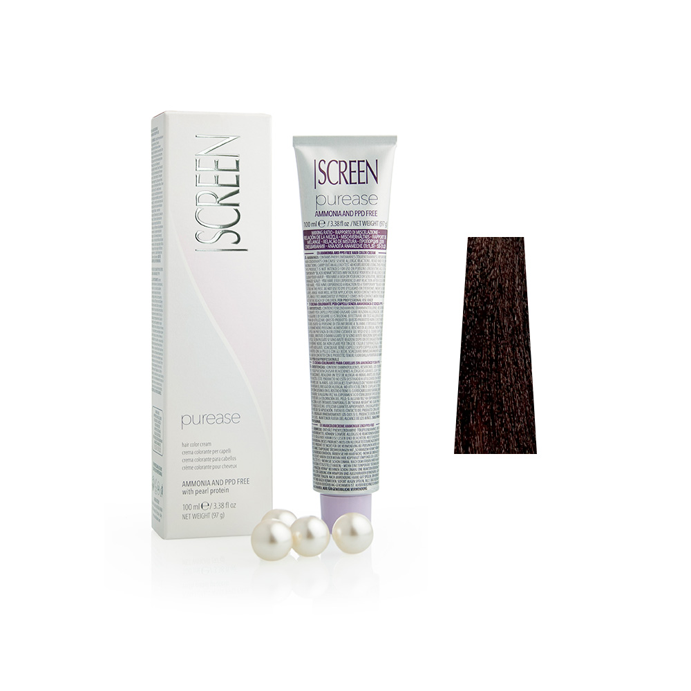 Крем-фарба без аміаку з протеїнами перлів SCREEN Purease 5M (5.5) Mahogany Light Brown, 100 ml - 1